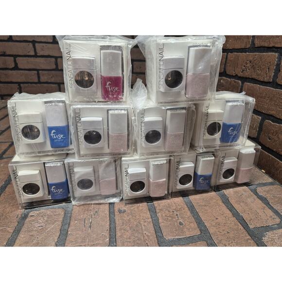 Fuse Sensationail Gelnamel Starter Kit gel polish + LED lamp Lot Of 11 - Picture 1 of 4